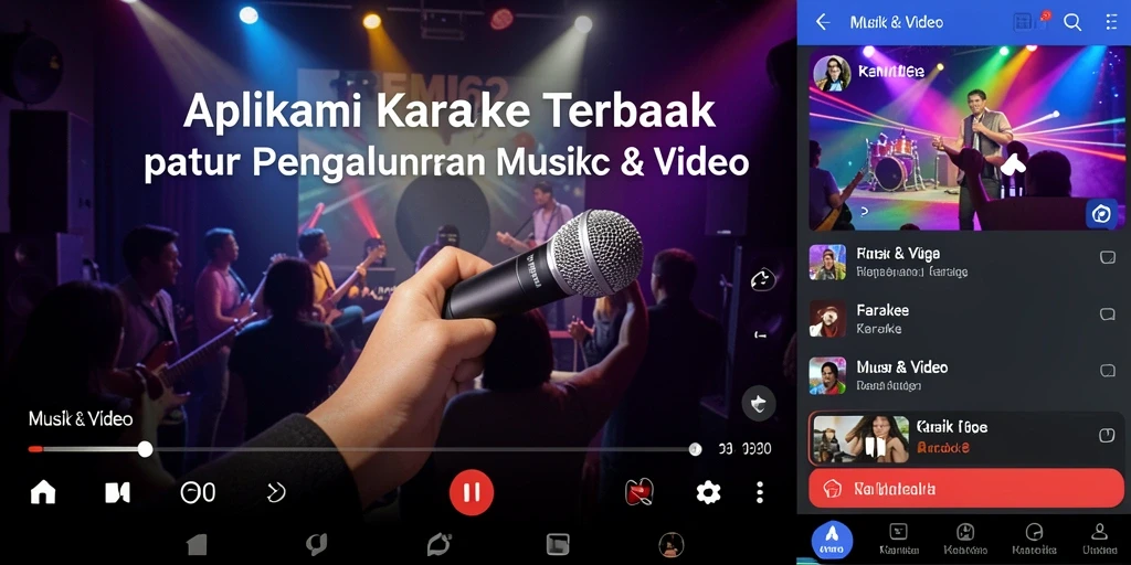 Antarmuka menarik REMI62 untuk pengalaman karaoke yang menyenangkan.